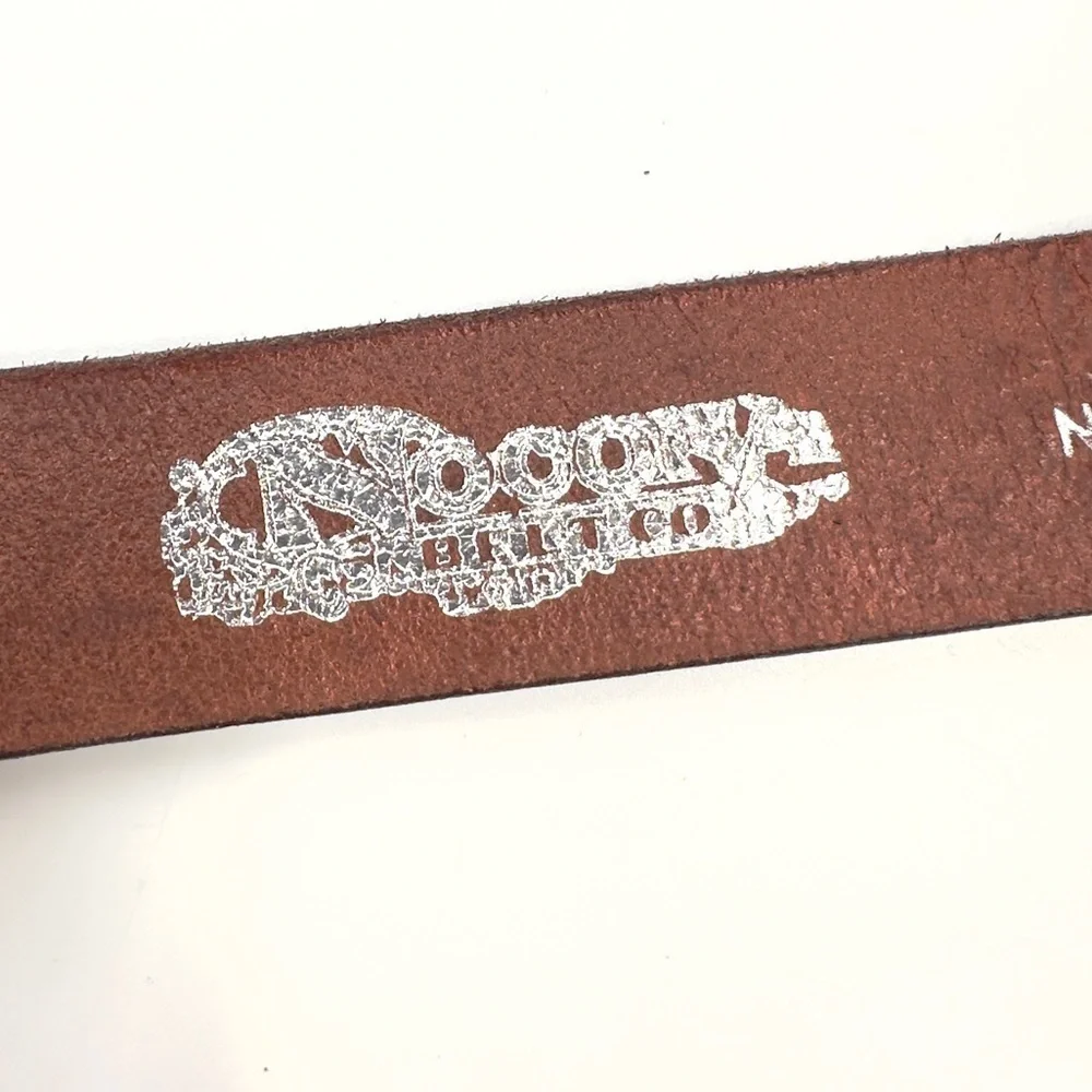 Nocona Western Belt Boys 24 Rodeo Tooled Leather Big Buckle Bull Rider Cowboy